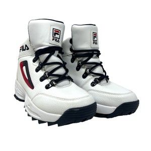 Fila Size 6 Youth Unknown Territory High Top Sneaker Boot White